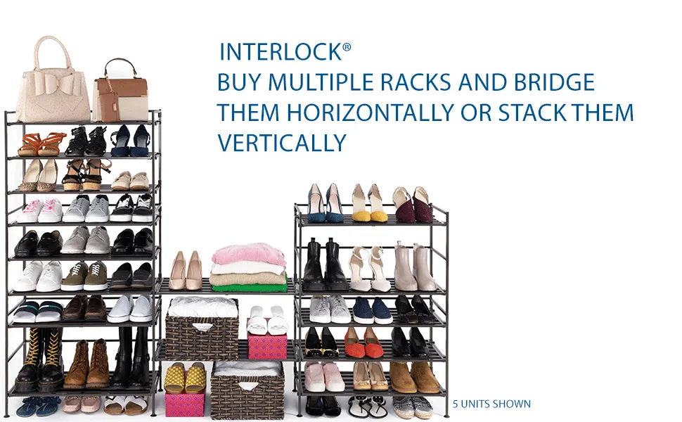 3-Tier Resin Slatted Shoe Rack, Espresso