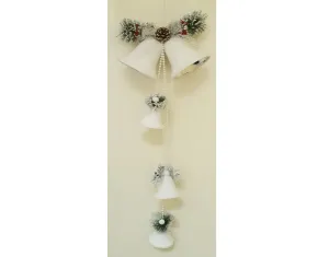 5 White Snow Bells - Hanging Xmas Decoration
