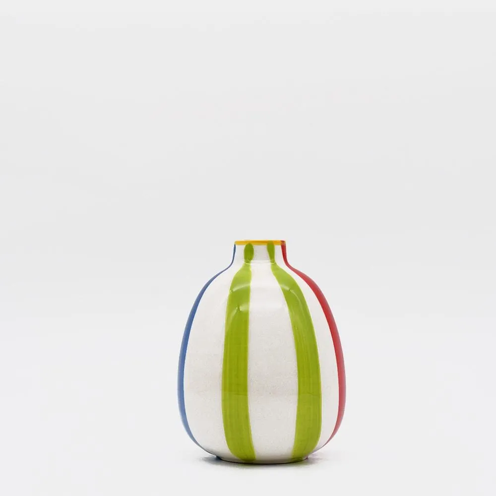 Ensemble de 3 vases rayés multicolores