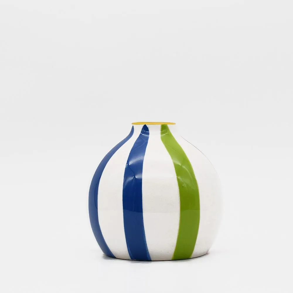 Ensemble de 3 vases rayés multicolores
