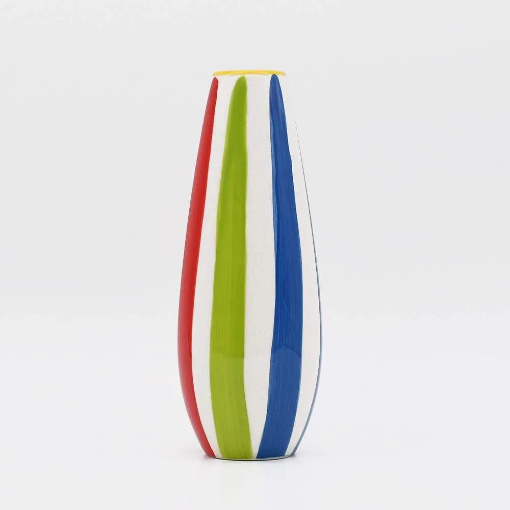 Ensemble de 3 vases rayés multicolores
