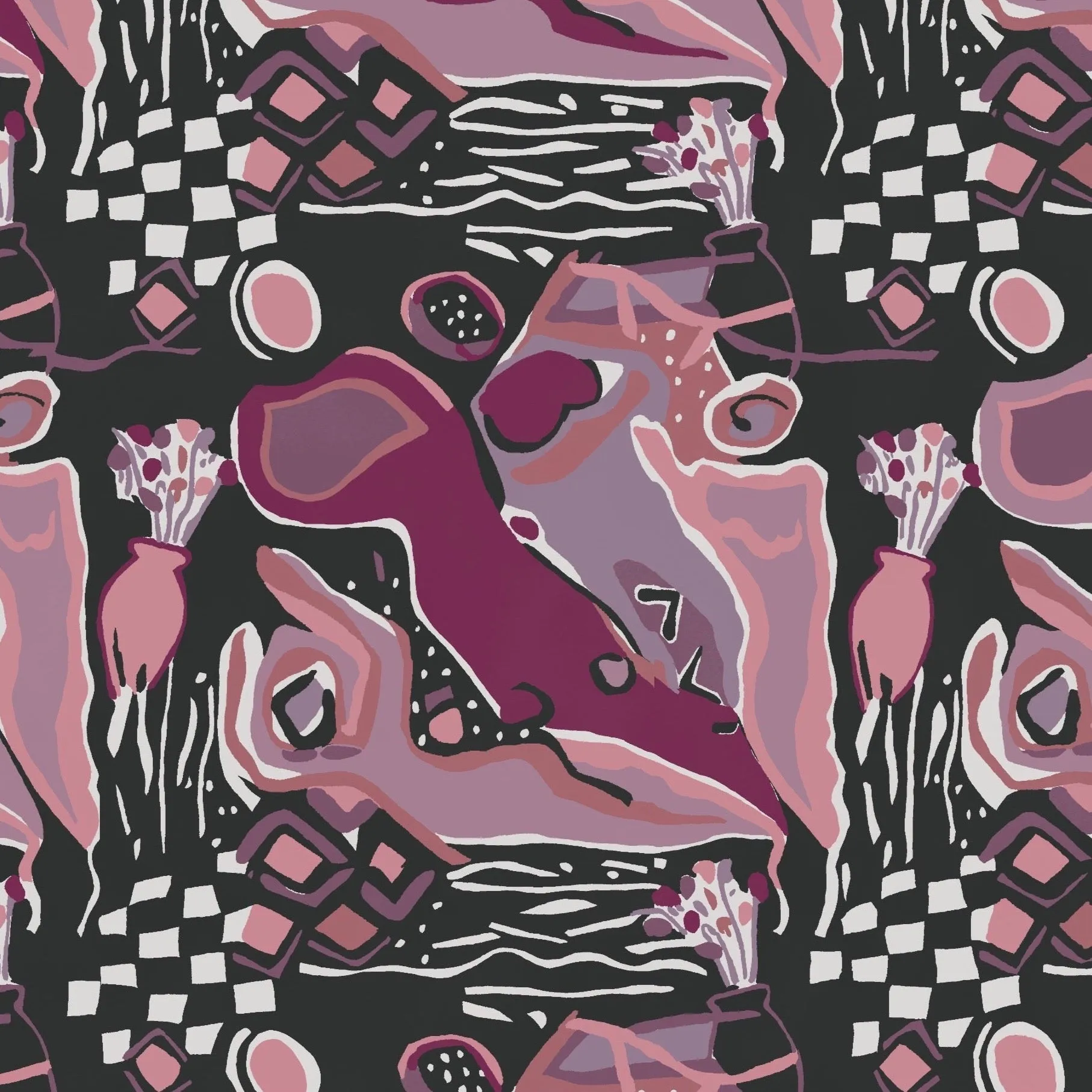 Figurines Wallpaper - Cranberry   Lilac