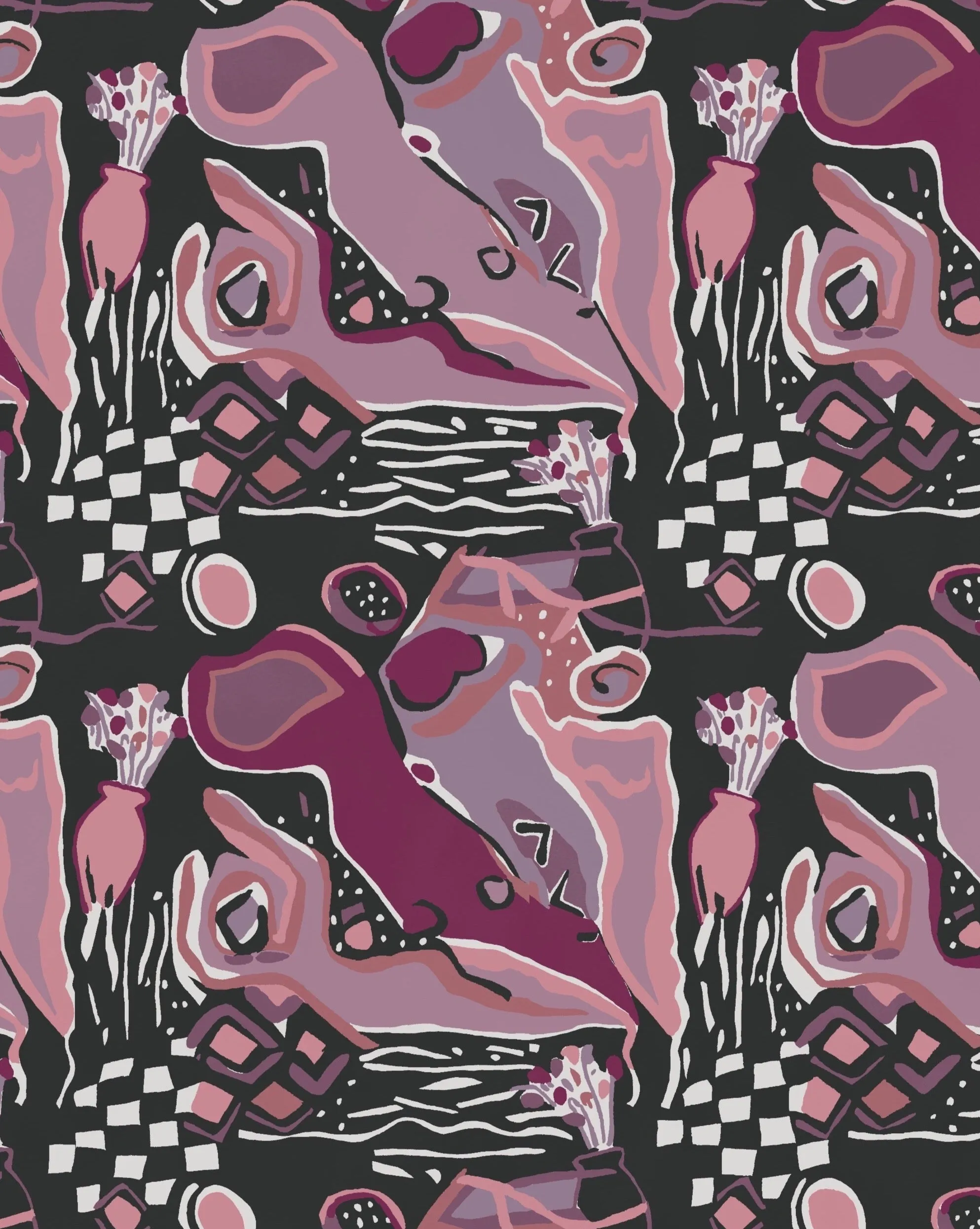 Figurines Wallpaper - Cranberry   Lilac
