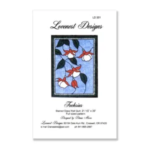 Fuchsias Stained Glass Quilt by Lovenest Designs
