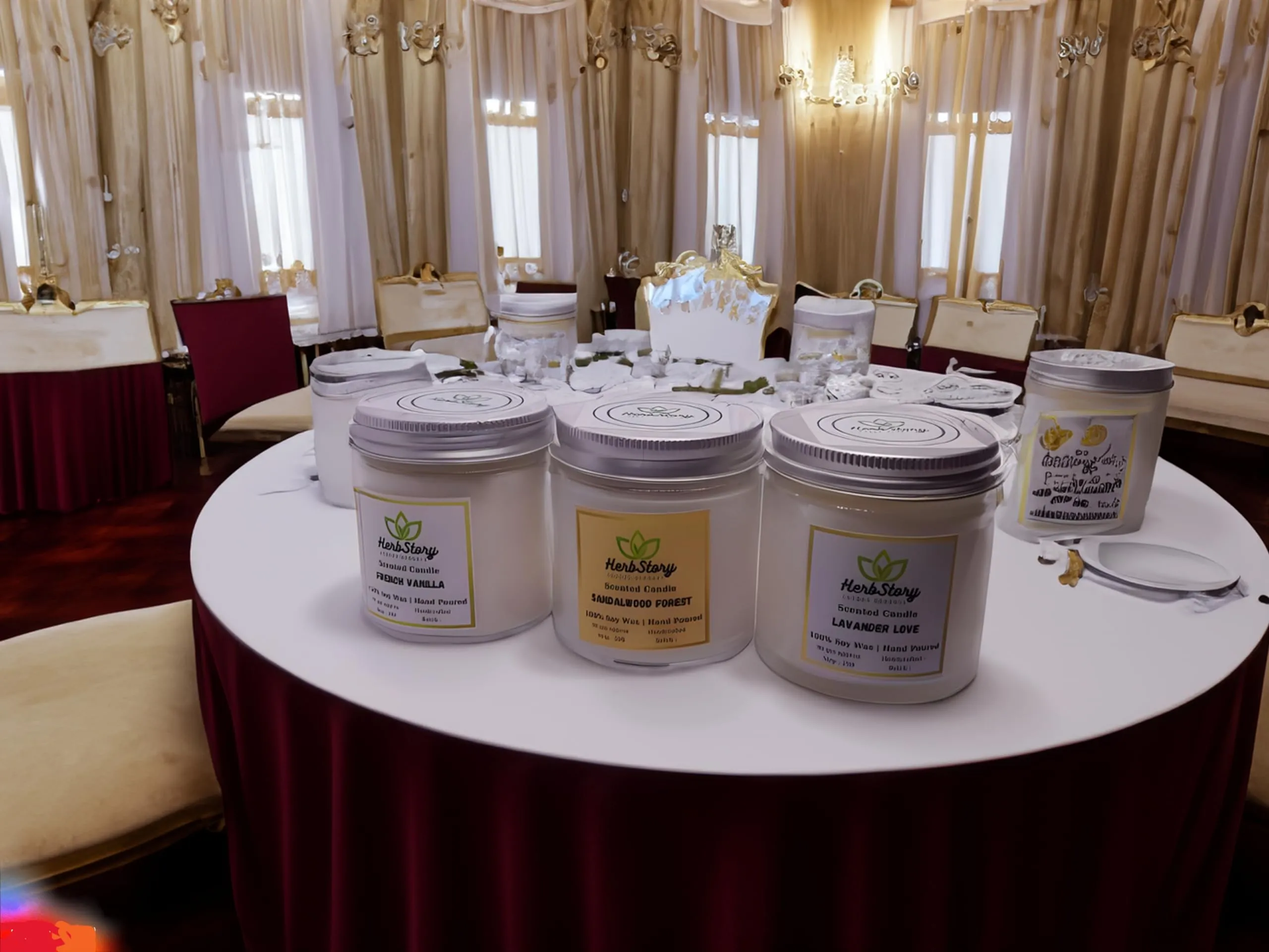 Herbstory Set of 3 Scented Candles | French Vanilla, Sandalwood Forest, Lavender Love | with Essential Oils and 100% Natural Soy Wax | Aroma Therapy Candles