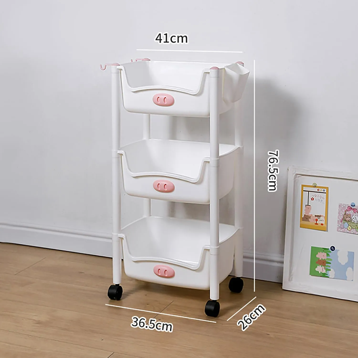 Kuber Industries 3-Layer Rack for Storage | Slim Storage Organizer Rack | Laundry Organizers and Storage Racks | Side Rack for Kitchen - White