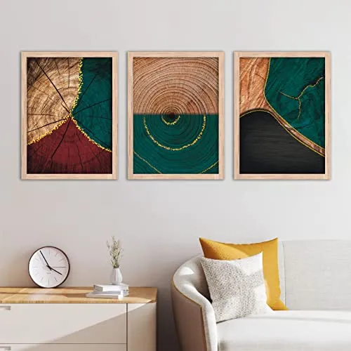 NoWorries Paintings Set of 3 Framed Paintings for Wall Decoration, Bedroom - Framed Wall Posters/Paintings for Living Room with Frame - Wall Paintings/Wall Hanging (11x14inches)