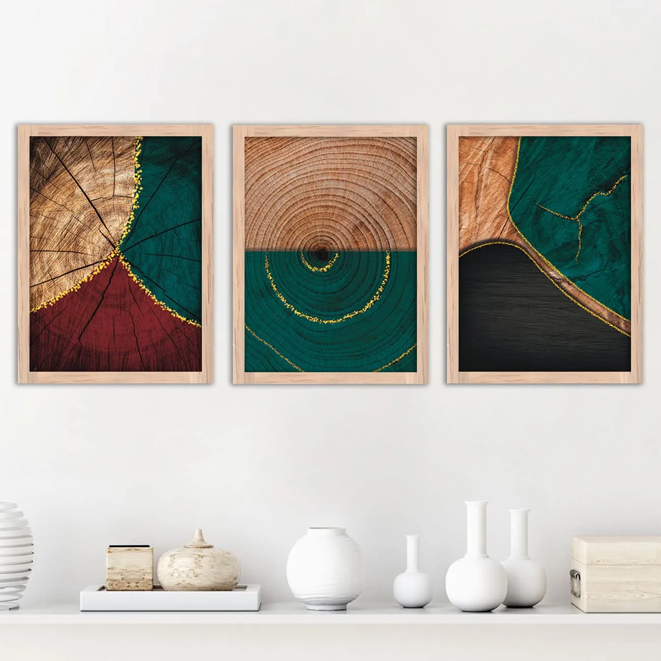 NoWorries Paintings Set of 3 Framed Paintings for Wall Decoration, Bedroom - Framed Wall Posters/Paintings for Living Room with Frame - Wall Paintings/Wall Hanging (11x14inches)
