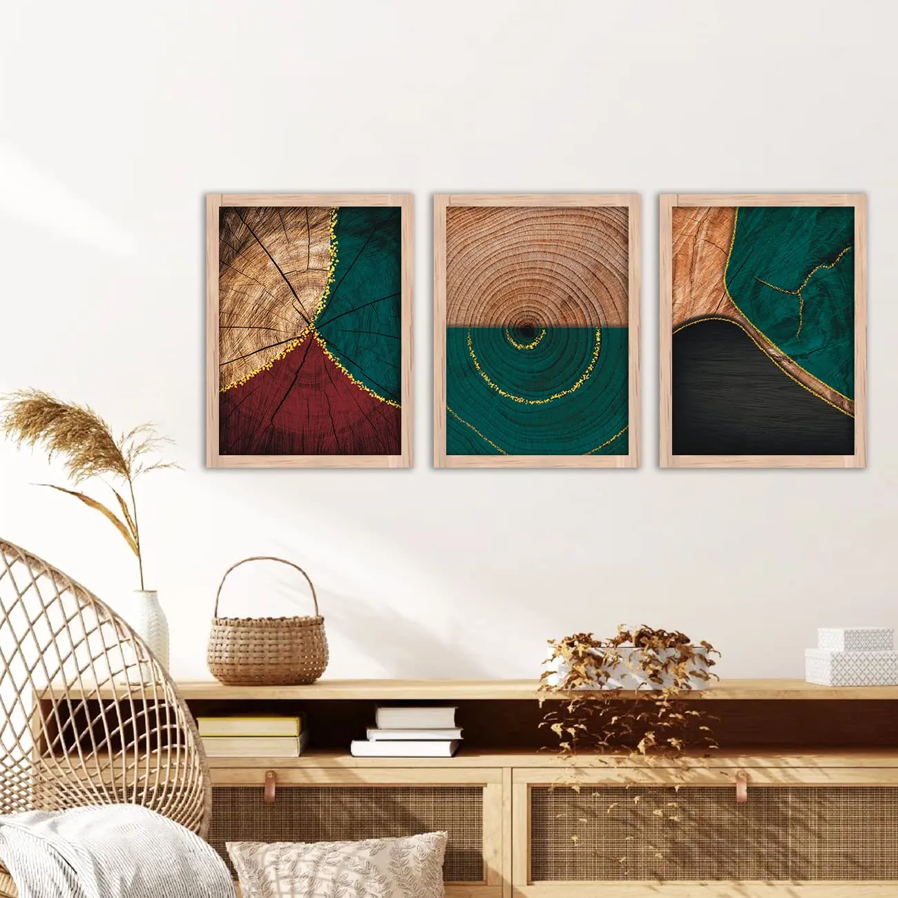 NoWorries Paintings Set of 3 Framed Paintings for Wall Decoration, Bedroom - Framed Wall Posters/Paintings for Living Room with Frame - Wall Paintings/Wall Hanging (11x14inches)