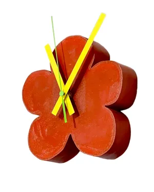 Red Wallflower Clock