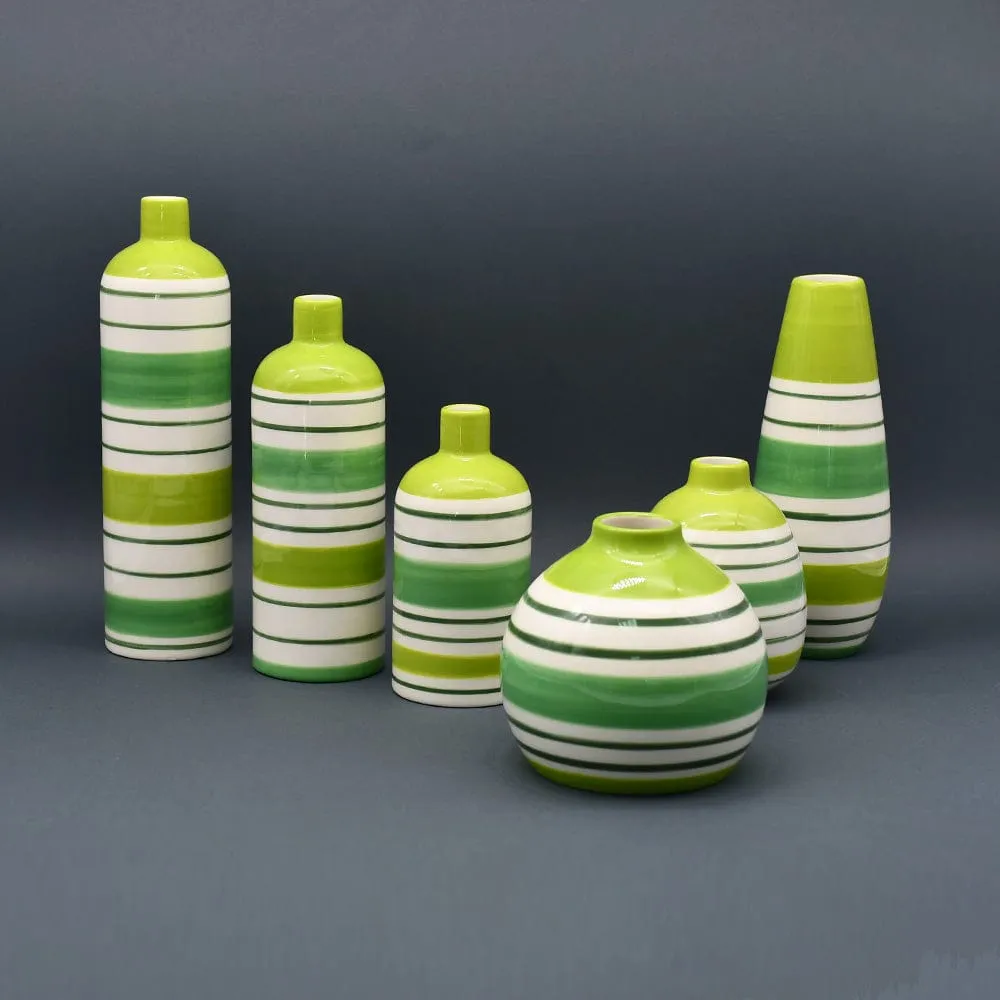 Vase boule rayé - Vert