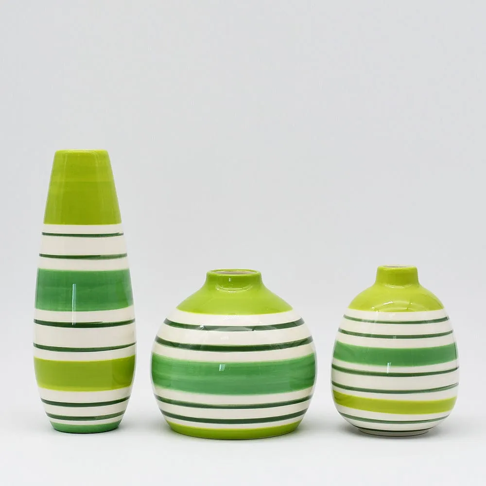 Vase boule rayé - Vert