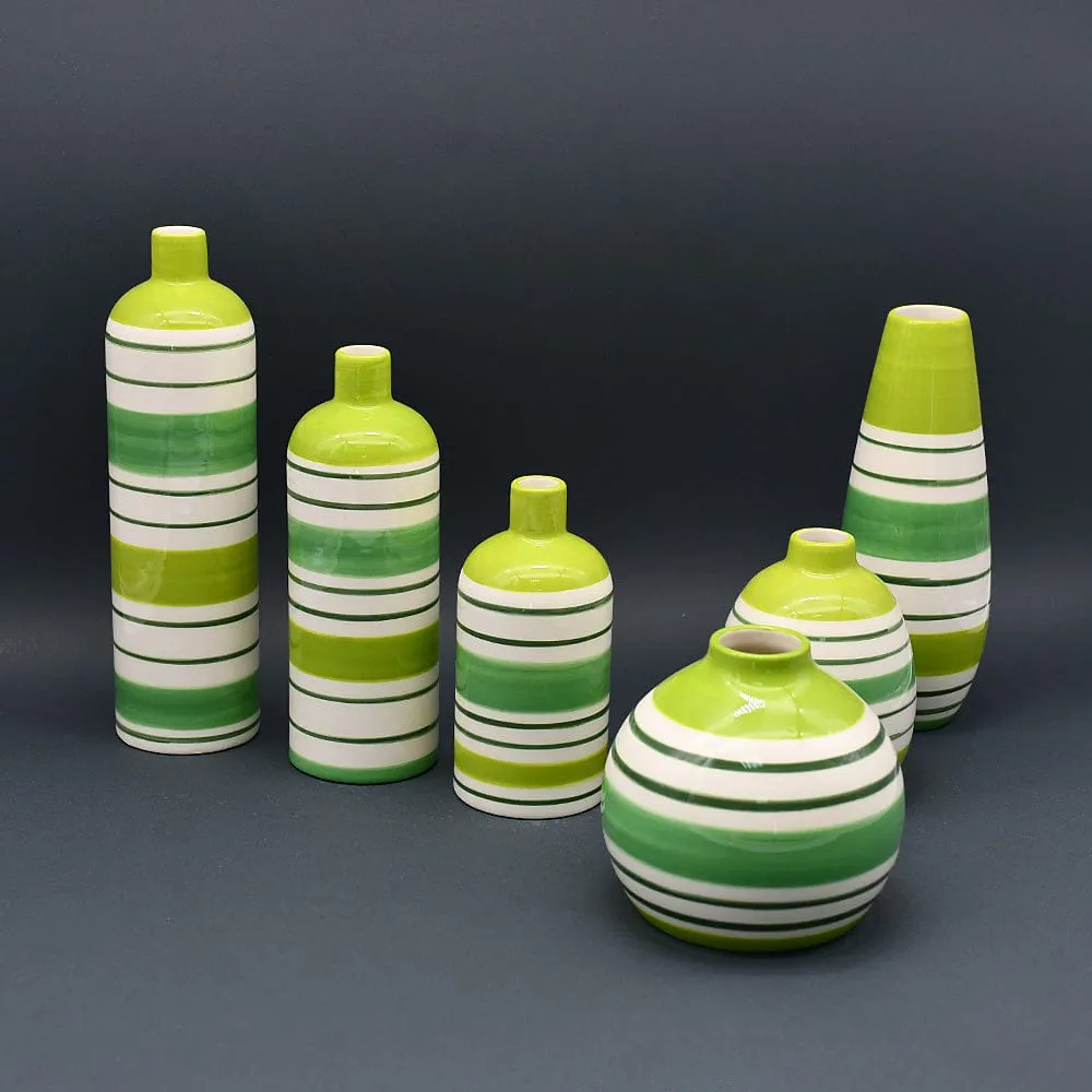 Vase boule rayé - Vert