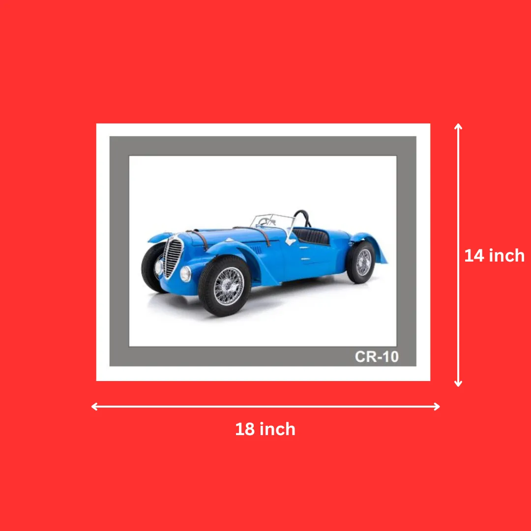 Vintage Car, Old Car, Classic Car Photo Frame Laminated Digital Print Poster(14X18 Inch, 1Pcs)
