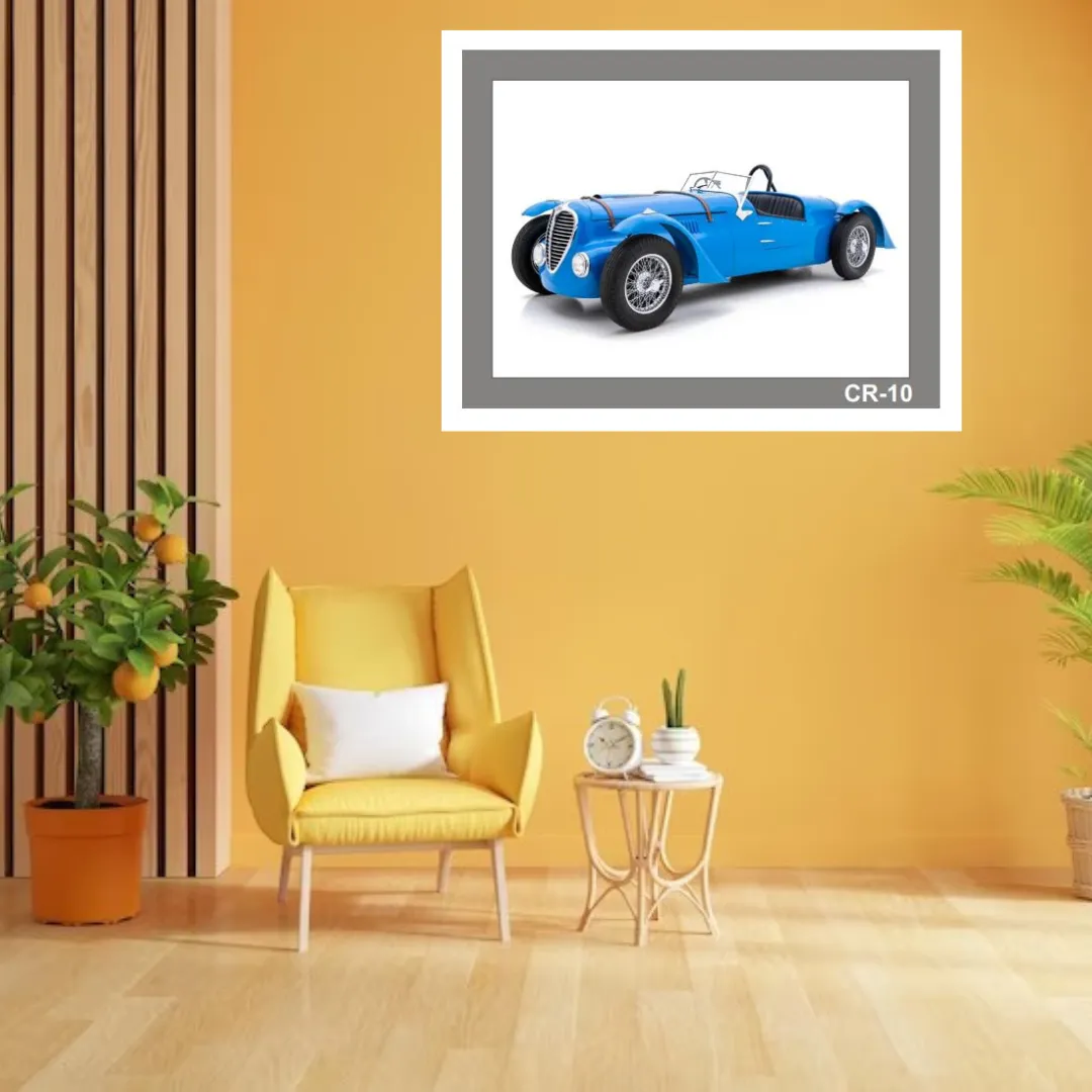 Vintage Car, Old Car, Classic Car Photo Frame Laminated Digital Print Poster(14X18 Inch, 1Pcs)