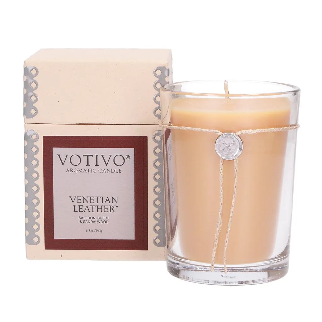 Votivo Venetian Leather Aromatic Candle